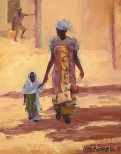 Ruth Hewlett Fine Art Canvas Giclee: "Hand In Hand"