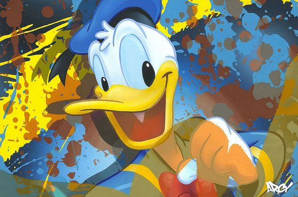 Ryan 'Arcy' Christenson Signed Limited Edition Hand-Textured Canvas Giclee:"Donald Duck"