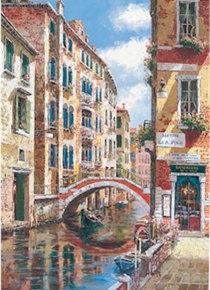 S. Sam Park Limited Edition Hand Embellished GIclee on Canvas: "Sestiere di San Polo Large"