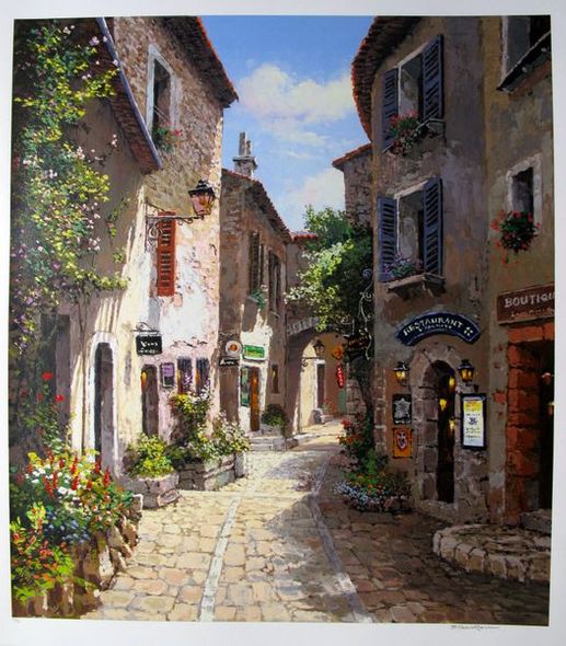 S. Sam Park Arist Signed Limited Edition Serigraph on Paper "Morning in Provence"