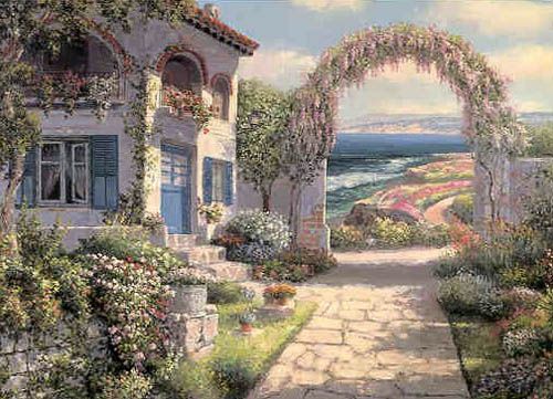 S. Sam Park Limited Edition Hand Embellished Serigraph on Canvas: "La Jolla - Canvas"
