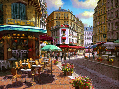 Sale【ART 】新屋敷一平真筆(パリのカフェ)サムホール Paris Café - Limited Edition Paper – Thomas Kinkade Studios