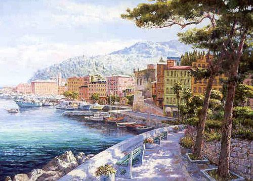 S. Sam Park Limited Edition Hand Embellished Serigraph on Paper: "Santa Margherita - Paper "