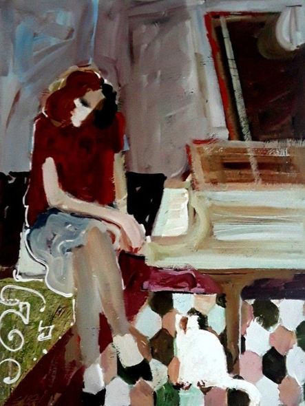 Sabzi Giclee on Paper:"At the Piano"