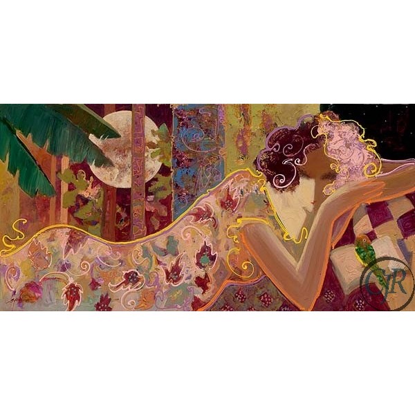 Sabzi Hand Embellisehd Giclee on Canvas:"Love and Poetry"