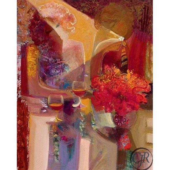 Sabzi Hand Embellished Giclee on Canvas"Meaning of Night" Sabzi