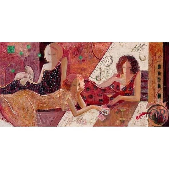 Sabzi Hand Embellished Giclee on Paper:"Magic in the Summer Night"