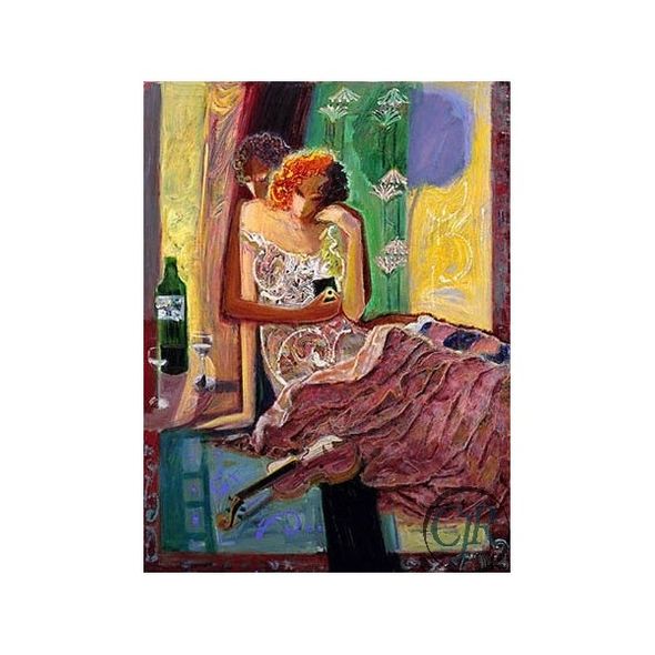 Sabzi Hand Embellished Giclee on Paper:"Passionate Night"