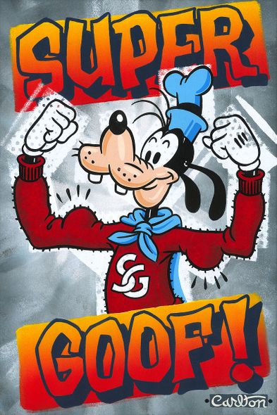 Trevor Carlton Artist Signed Hand-Embellished Ltd Ed Gallery Wrap Canvas:"Super Goofy"