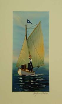 Sally Caldwell-Fisher Burhan Hand Signed Publisher Proof Lithograph:"Faraway Sails"