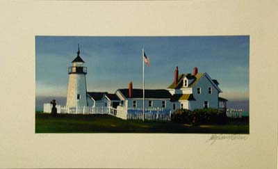 Sally Caldwell-Fisher Hand Signed Publisher Proof Lithograph:"Pemaquid Light"