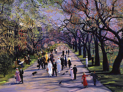 Sally Caldwell Fisher Handsigned & Numbered Limited Edition Print:"Spring in the Public Garden"