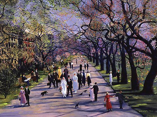 Sally Caldwell Fisher Handsigned & Numbered Limited Edition Print:"Spring in the Public Garden"