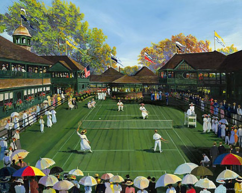 Sally Caldwell Fisher Limited Edition Artist's Proof Canvas:"Newport Tennis"