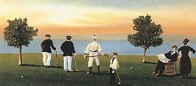 Sally Caldwell Fisher Limited Edition Lithograph on Paper: " Rusticators at the Close of Day "