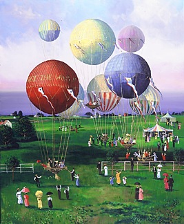Sally Caldwell Fisher Limited Edition Serigraph on Paper: " Balloons, Balloons "
