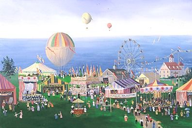 Sally Caldwell Fisher Limited Edition Serigraph on Paper: " Ocean Club Sea Festival "