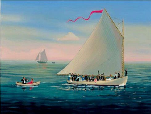 Sally Caldwell Fisher Artist Signed  Limited Edition Lithograph on Paper: "Springfield Chamber Music Society in Light Air "