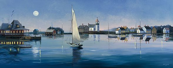 Sally Caldwell Fisher Open Edition Fine Art Canvas Gicl&eacute;e:"Ghosting in the Moonlight"