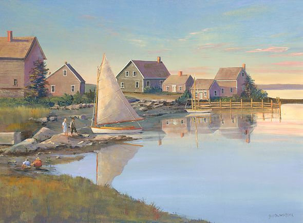 Sally Caldwell Fisher Open Edition Fine Art Canvas Giclée:"Still Morning Mackeral Park"