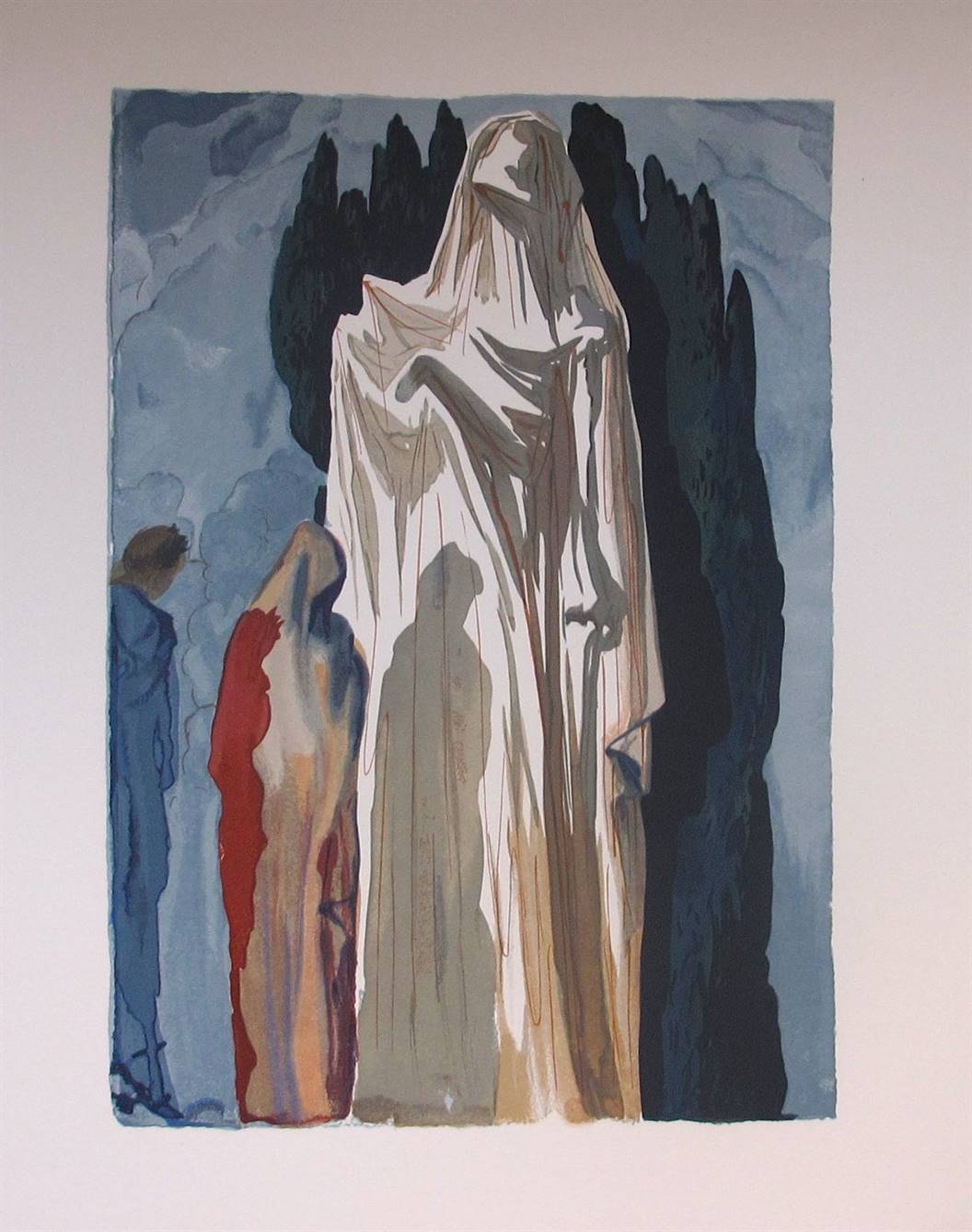 Salvador Dali Color Woodcut Wood Block Engraving:"Farinata"