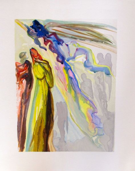 Salvador Dali Color Woodcut Wood Block Engraving:"The Apparition Of The Ancestor"