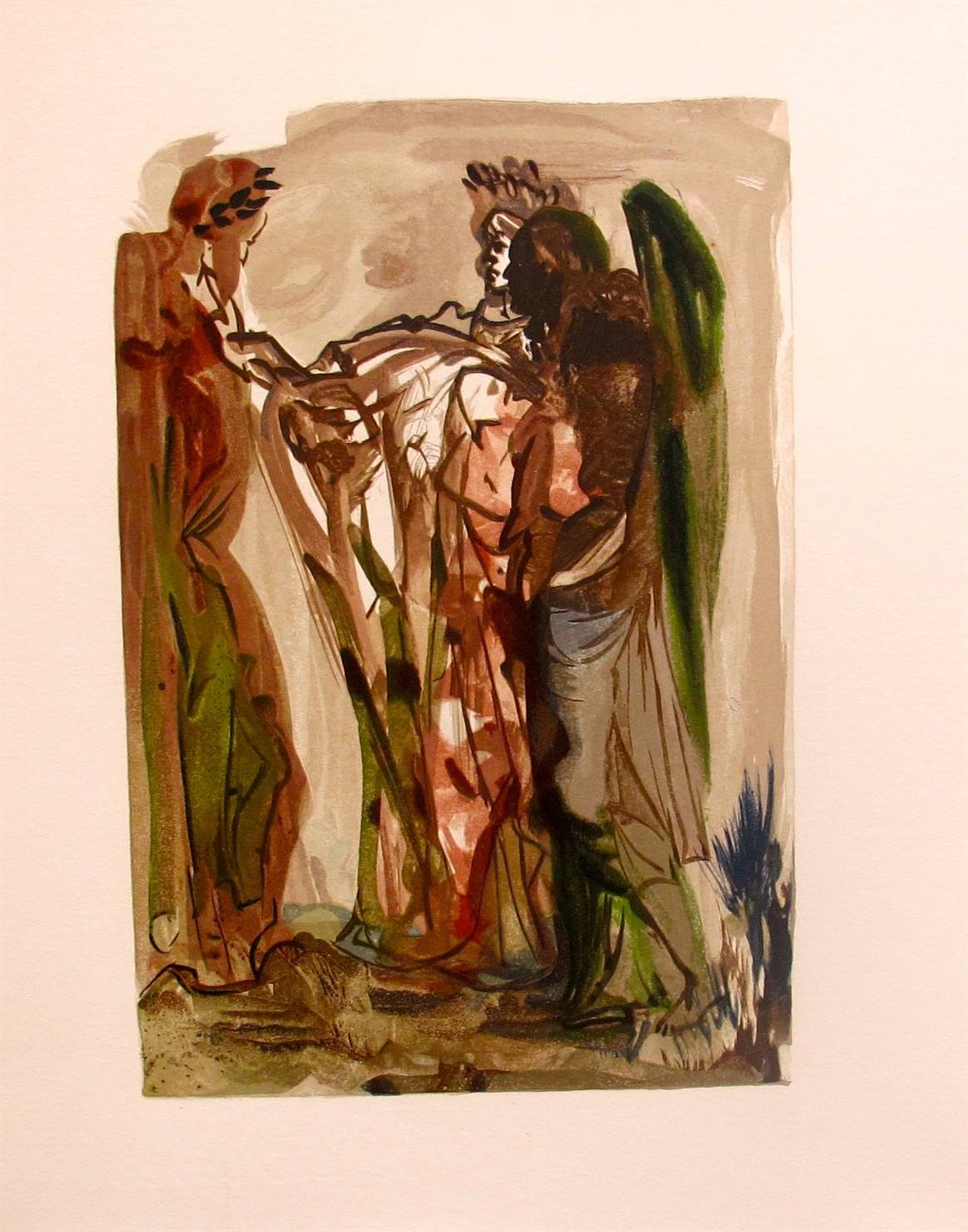 Salvador Dali Color Woodcut Wood Block Engraving:"The Haughty"