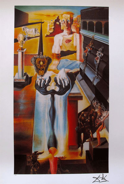 Salvador Dali Facsimile Signed Limited Edition Lithograph:"Salvador Dali Invisible Man"
