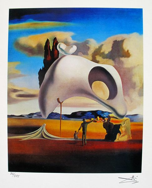 Salvador Dali Facsimile Signed & Numbered Giclee:"Atruistic Vestiges After The Rain"