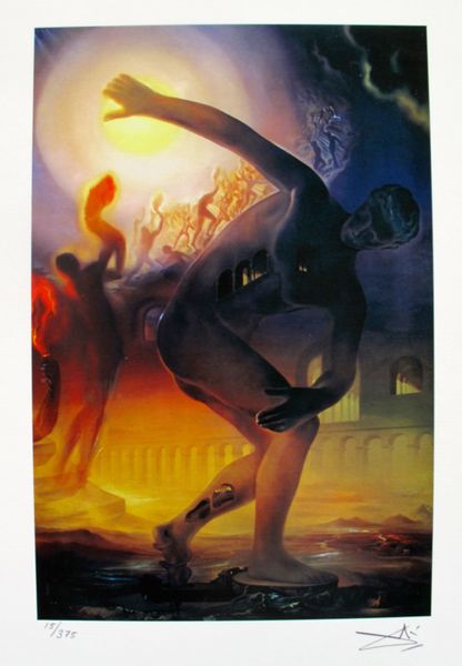 Salvador Dali Facsimile Signed & Numbered Giclee:"Cosmic Athlete"
