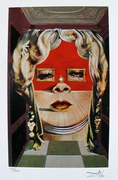Salvador Dali Facsimile Signed & Numbered Giclee:"Mae West's Face"
