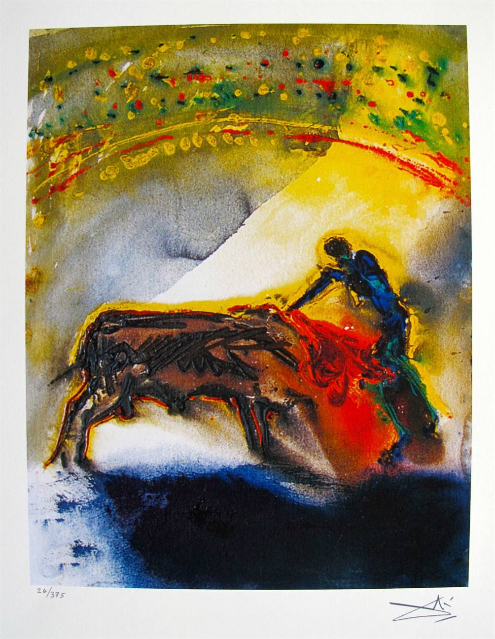 Salvador Dali Facsimile Signed & Numbered Giclee:"The Bullfight"