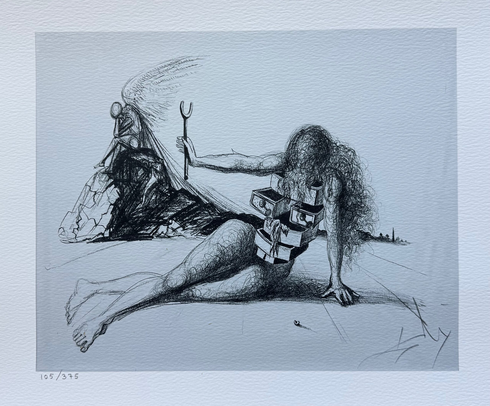 Salvador Dali Plate Signed Limited Edition Giclee Print:"Drawers of Memory"