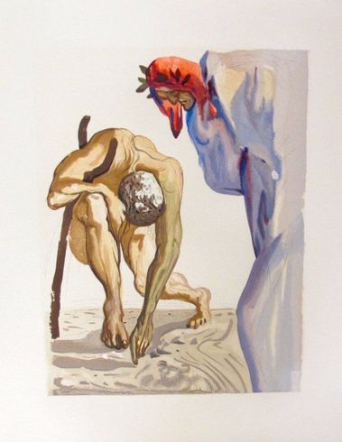 Salvador Dali Color Woodcut Wood Block Engraving:"The Princes Of The Flowering Valley"