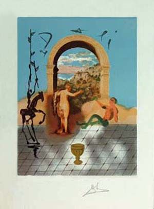 Salvador Dali Hand Signed Publisher Proof Lithograph:"Gateway ToThe New World"