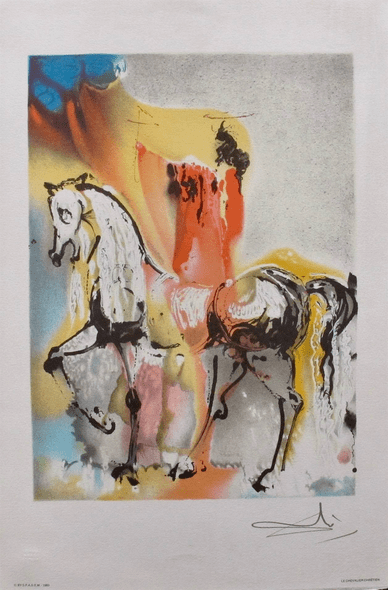 Salvador Dali Original Lithograph:"Chevalier Chretien Spadem"