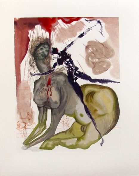 Salvador Dali Wood Block Engraving:"The Minotaur"