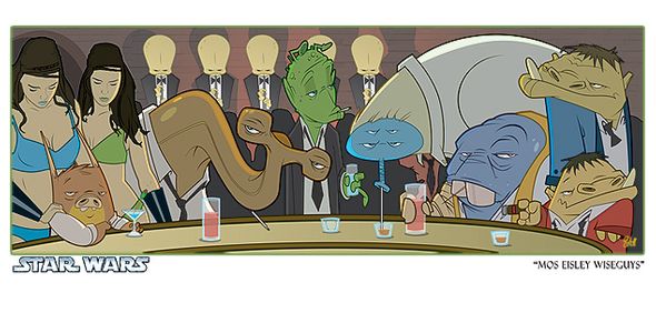 Sam Fout Limited Edition Star Wars Giclee on Paper:"Mos Eisley Wiseguys"