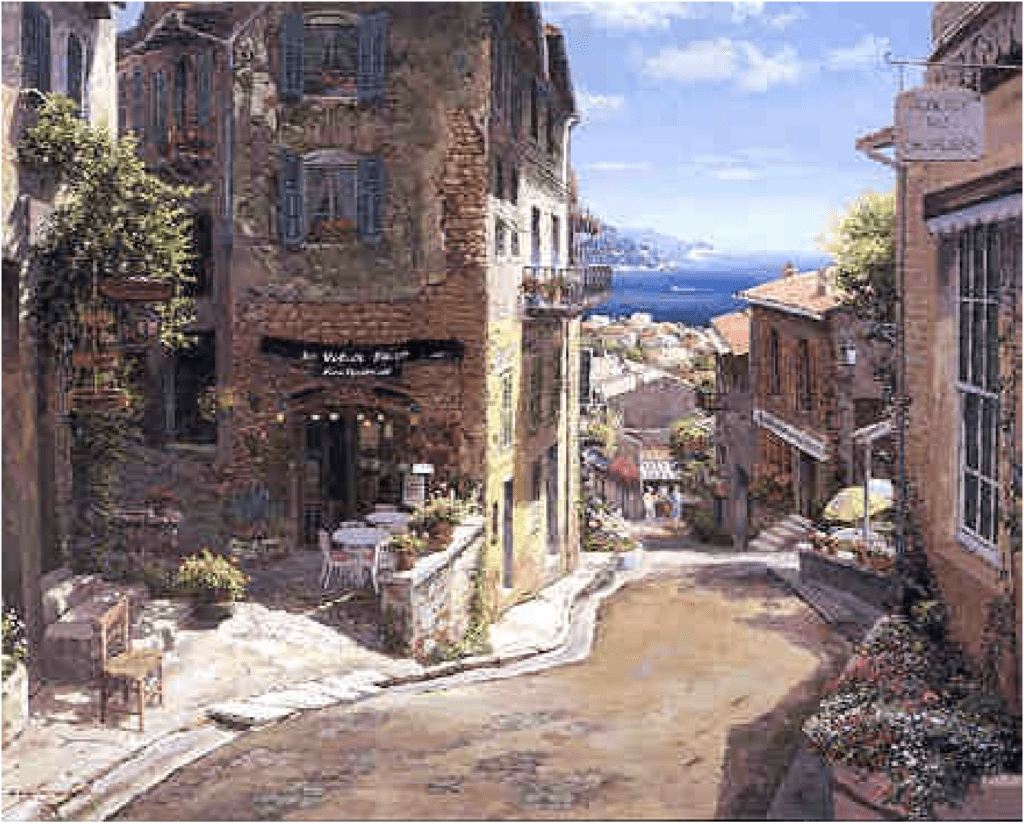 Sam Park Artist Signed Limited Edition Serigraph on canvas:"Haults De Cagnes"