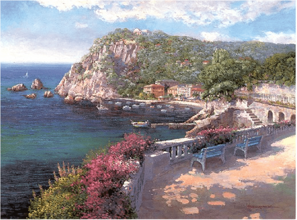 Sam Park Artist Signed Limited Edition Serigraph on paper:"Costa Brava"