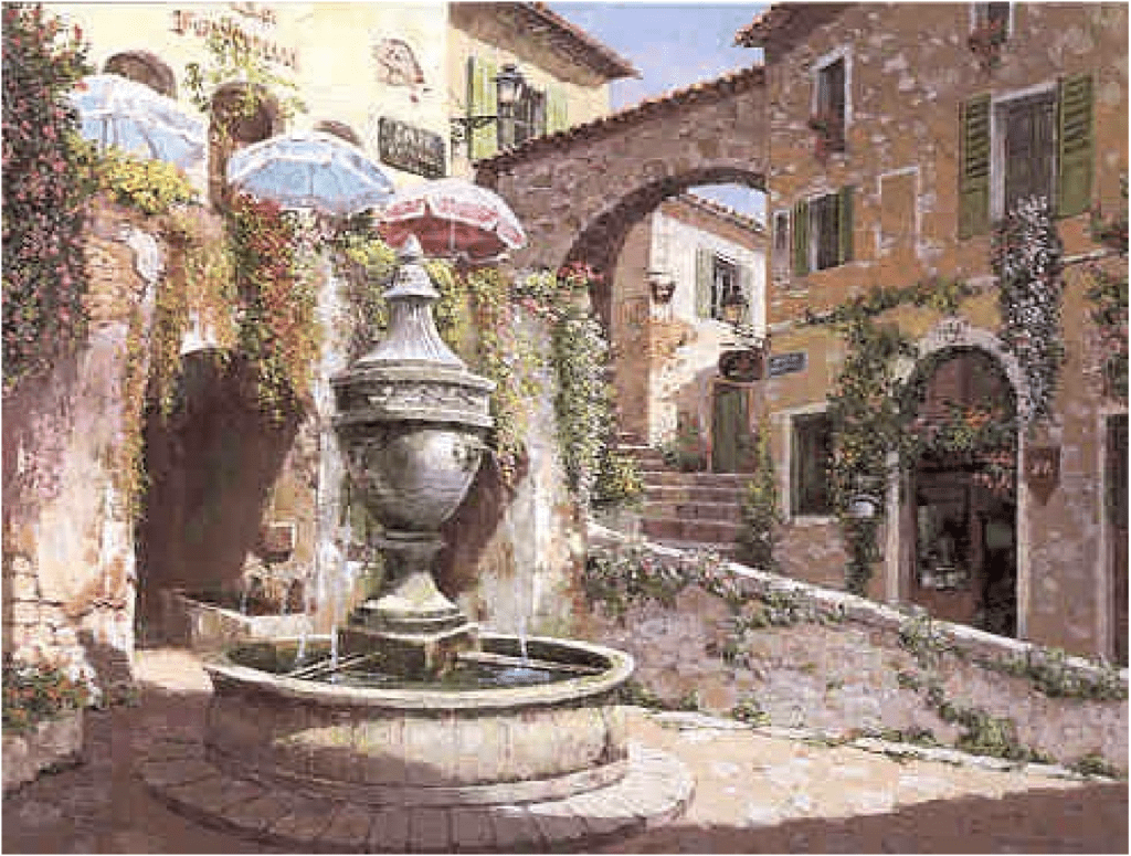 Sam Park Artist Signed Limited Edition Serigraph on paper:"St. Paul De Vence - Paper"