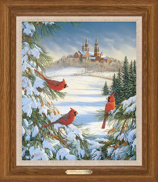 Sam Timm Framed Limited Edition Canvas: "Cardinals at Holy Hill"