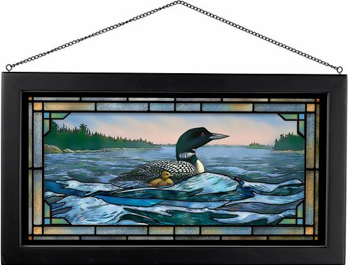 Sam Timm Stained Glass Art:"Rough Water - Loons �