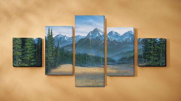 Sam Timm Wrapped Canvas Quintet Set/5:"Rocky Mountain - Scenery"
