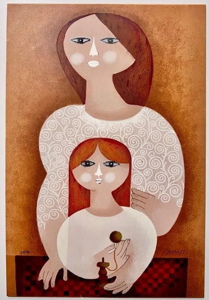 Sami Briss Signed Limited Edition Serigraph On Wood: "Untitled 7"