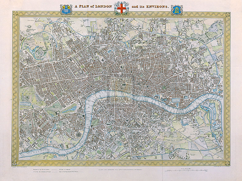Samuel Lewis Hand Numbered Limited Edition Print on Paper :"A Plan of London and its Environs, 1831"