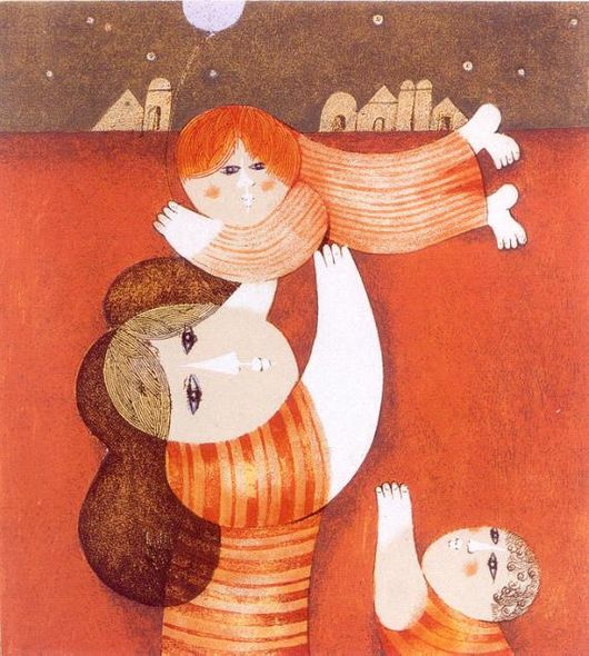 Samy Briss Hand Signed and Numbered Limited Edition Serigraph on Paper: " Jeux d'Enfants "