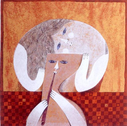 Samy Briss Hand Signed and Numbered Limited Edition Serigraph on Paper: " Une Chanson pour Toi "