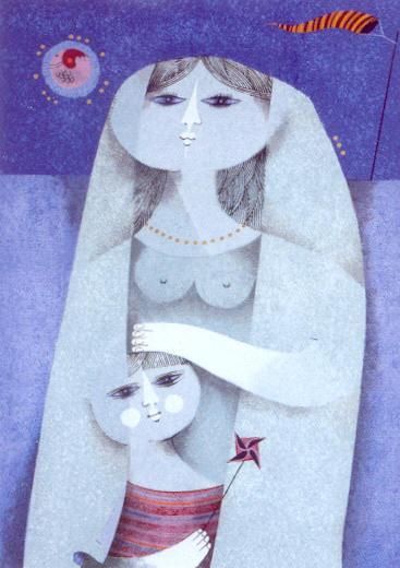 Samy Briss Hand Signed and Numbered Limited Edition Serigraph on Paper: " Vent d'Amour "