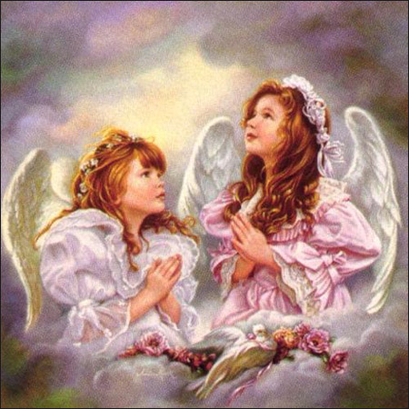 SANDRA KUCK 11X11 Secondary Market Art: "ANGELS PRAYER"